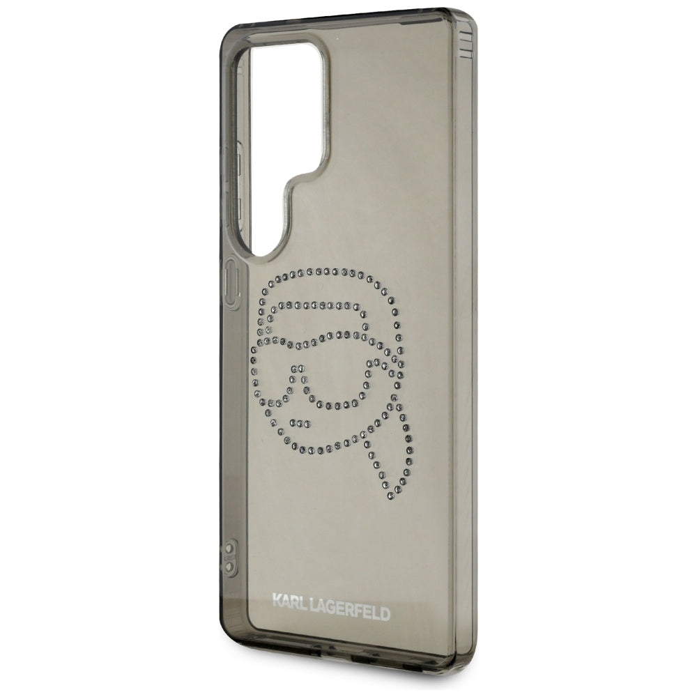 Case for Samsung Galaxy S25 Ultra S938, Karl Lagerfeld, IML Rhinestones Karl's Head, Black