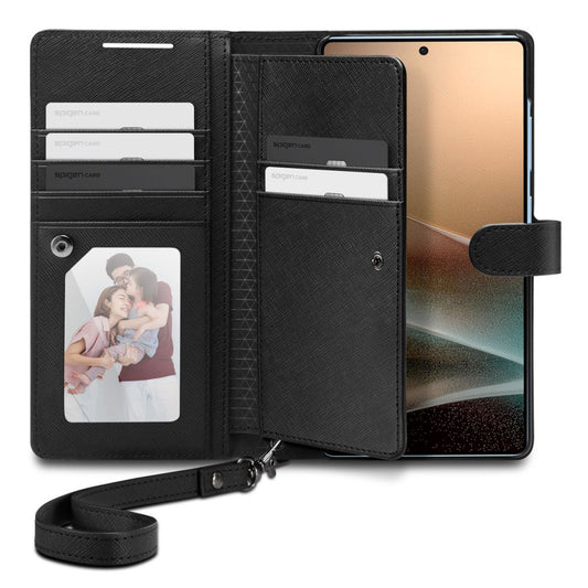 Puzdro pre Samsung Galaxy S25 Ultra S938, Spigen, Wallet S, Čierne ACS09124