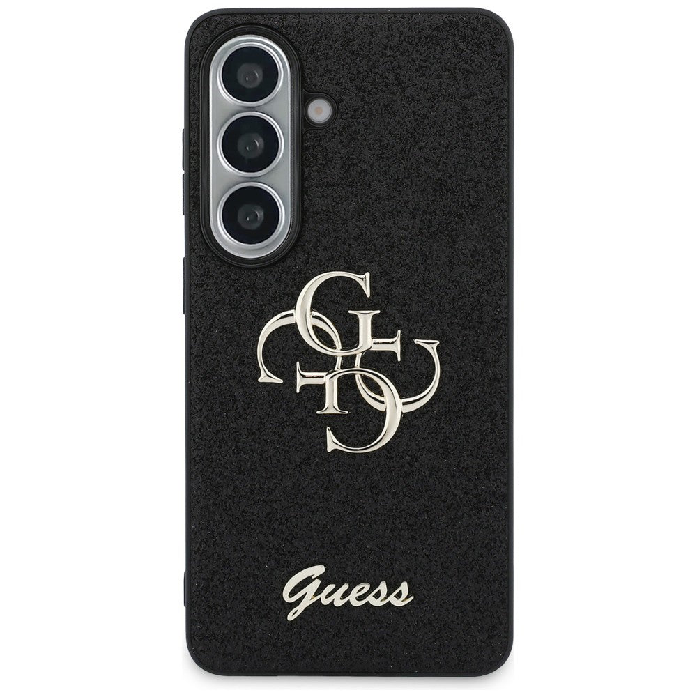 Puzdro pre Samsung Galaxy S26 S942, Guess, Fixed Glitter Big 4G Metal Frame, Čierne