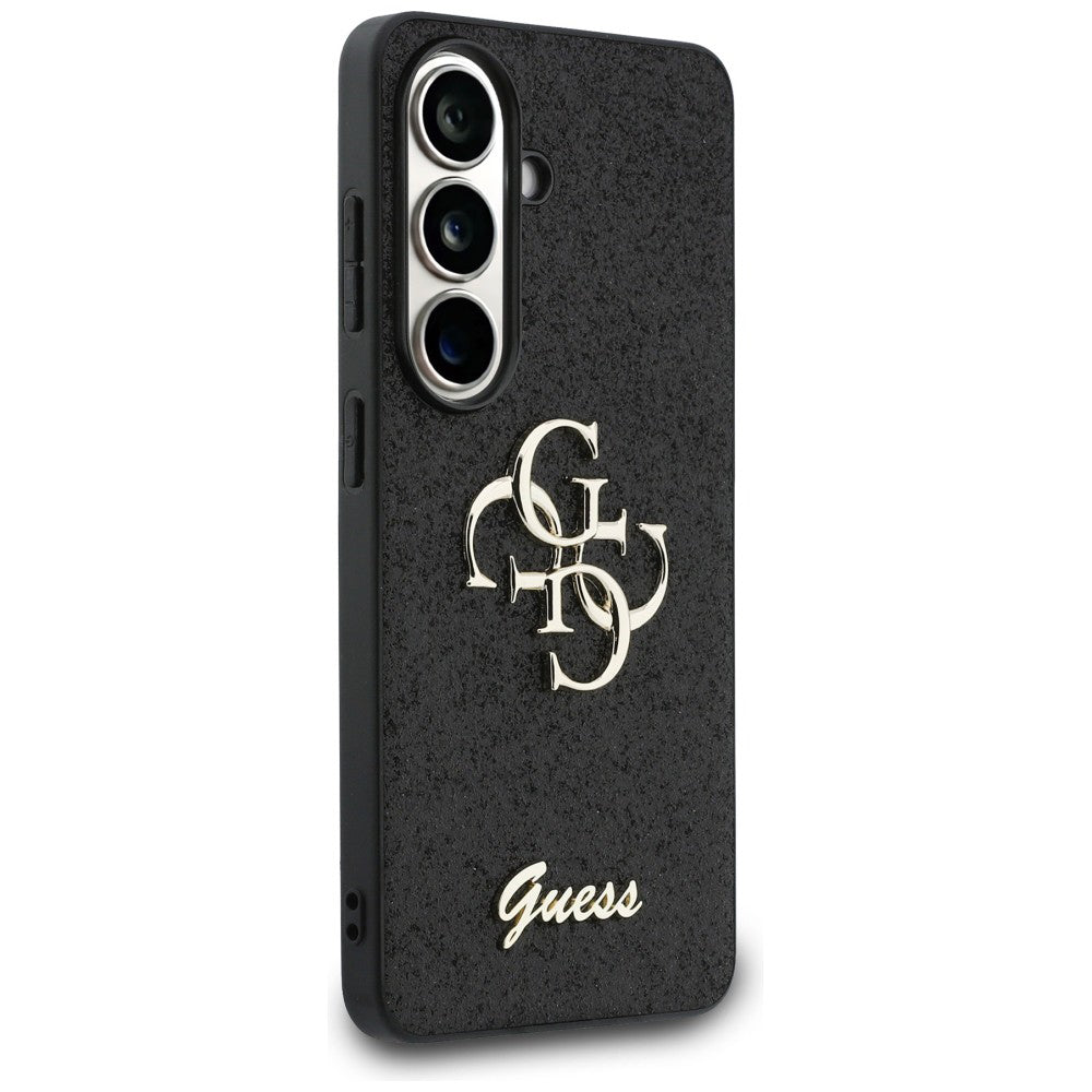 Puzdro pre Samsung Galaxy S26 S942, Guess, Fixed Glitter Big 4G Metal Frame, Čierne