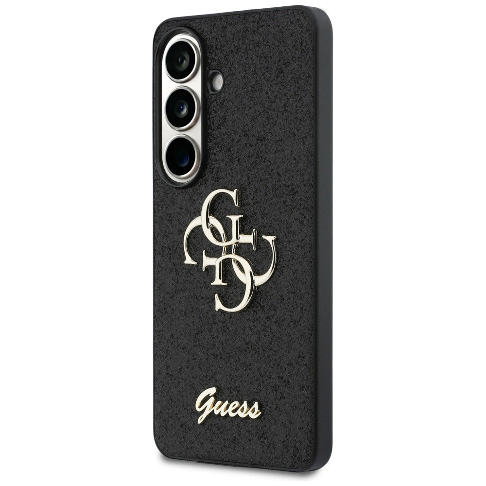 Puzdro pre Samsung Galaxy S26 S942, Guess, Fixed Glitter Big 4G Metal Frame, Čierne
