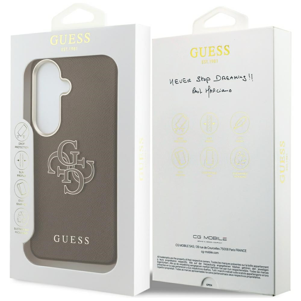 Puzdro pre Samsung Galaxy S26 Plus S947, Guess, 4G Grained Big and Classic Logo, Hnedé