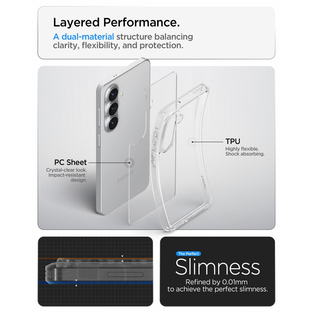 Puzdro pre Samsung Galaxy S26 Plus S947, Spigen, Ultra Hybrid, Transparentné ACS10707