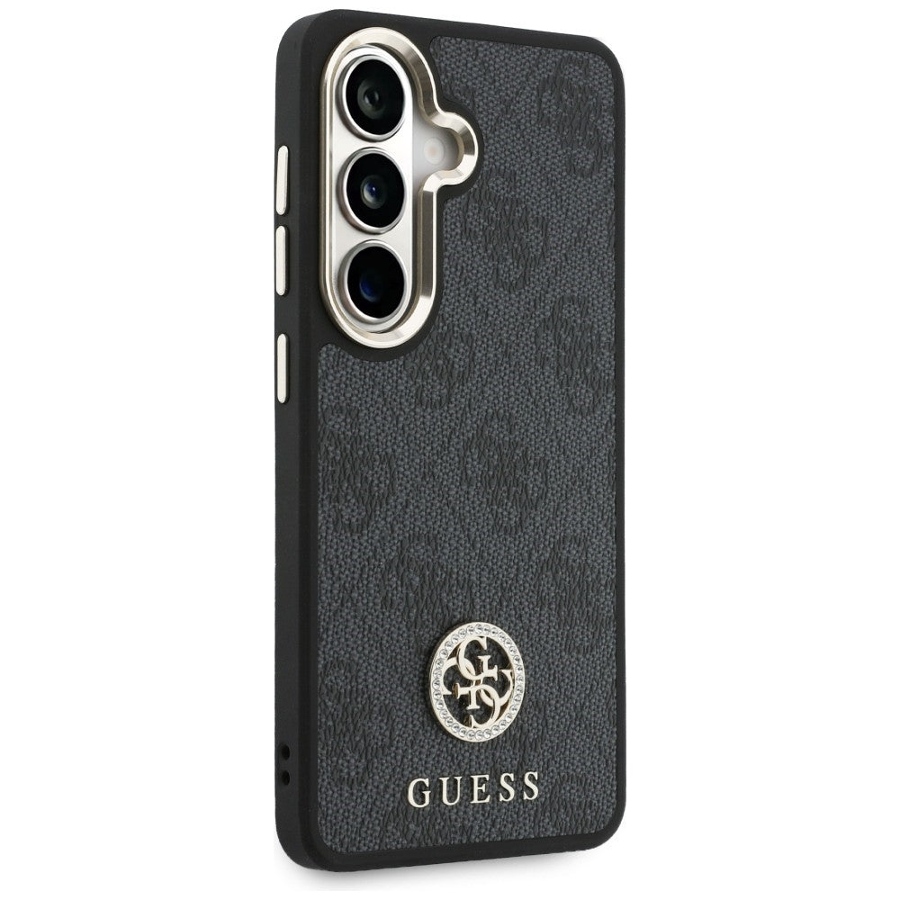 Puzdro pre Samsung Galaxy S26 S942, GUESS, 4G Big Rhinestone Triangle Strap, Čierne