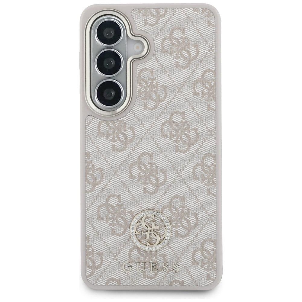Puzdro pre Samsung Galaxy S26 S942, GUESS, 4G Big Rhinestone Triangle Strap, Ružové