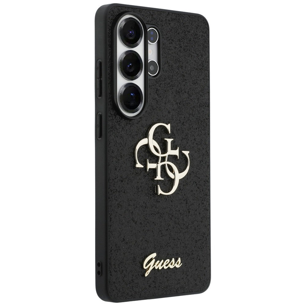 Puzdro pre Samsung Galaxy S26 Ultra S948, Guess, Fixed Glitter Big 4G Metal Frame, Čierne