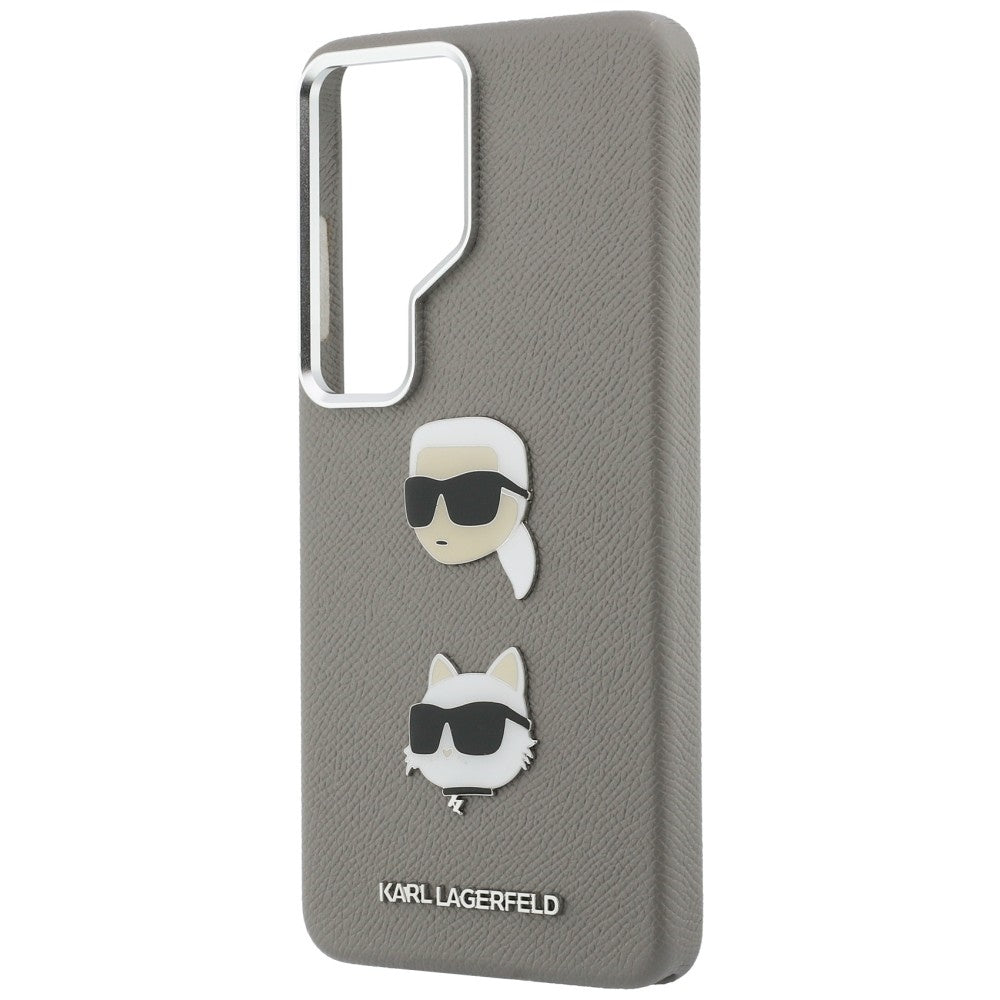 Puzdro pre Samsung Galaxy S26 Ultra S948, Karl Lagerfeld, Saffiano Karl & Choupette's Head Pin, Sivé