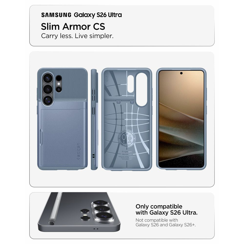 Puzdro pre Samsung Galaxy S26 Ultra S948, Spigen, Slim Armor CS, Modré ACS11225