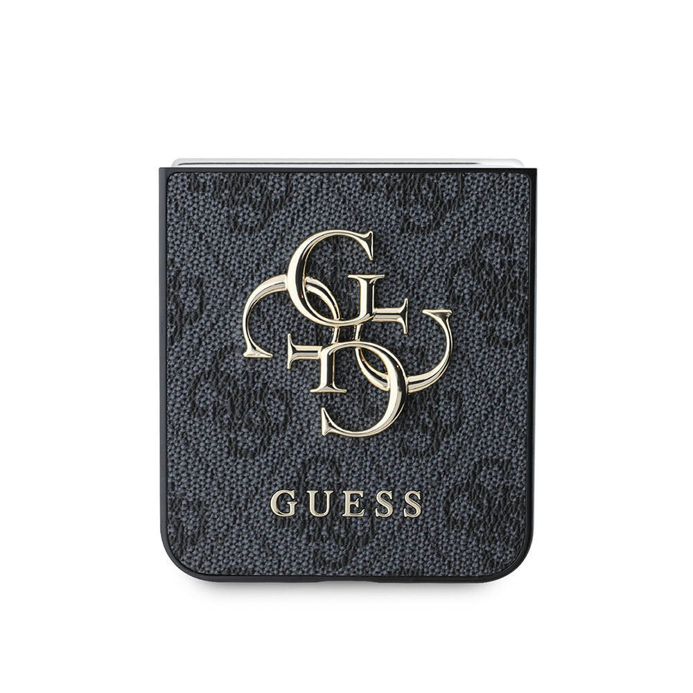Puzdro pre Samsung Galaxy Z Flip7 F766, Guess, 4G Metal Logo, Čierne