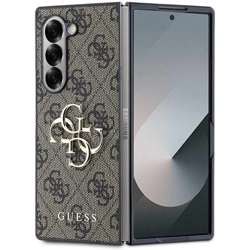 Puzdro pre Samsung Galaxy Z Fold6 F956, Guess, 4G Metal Logo, Hnedé