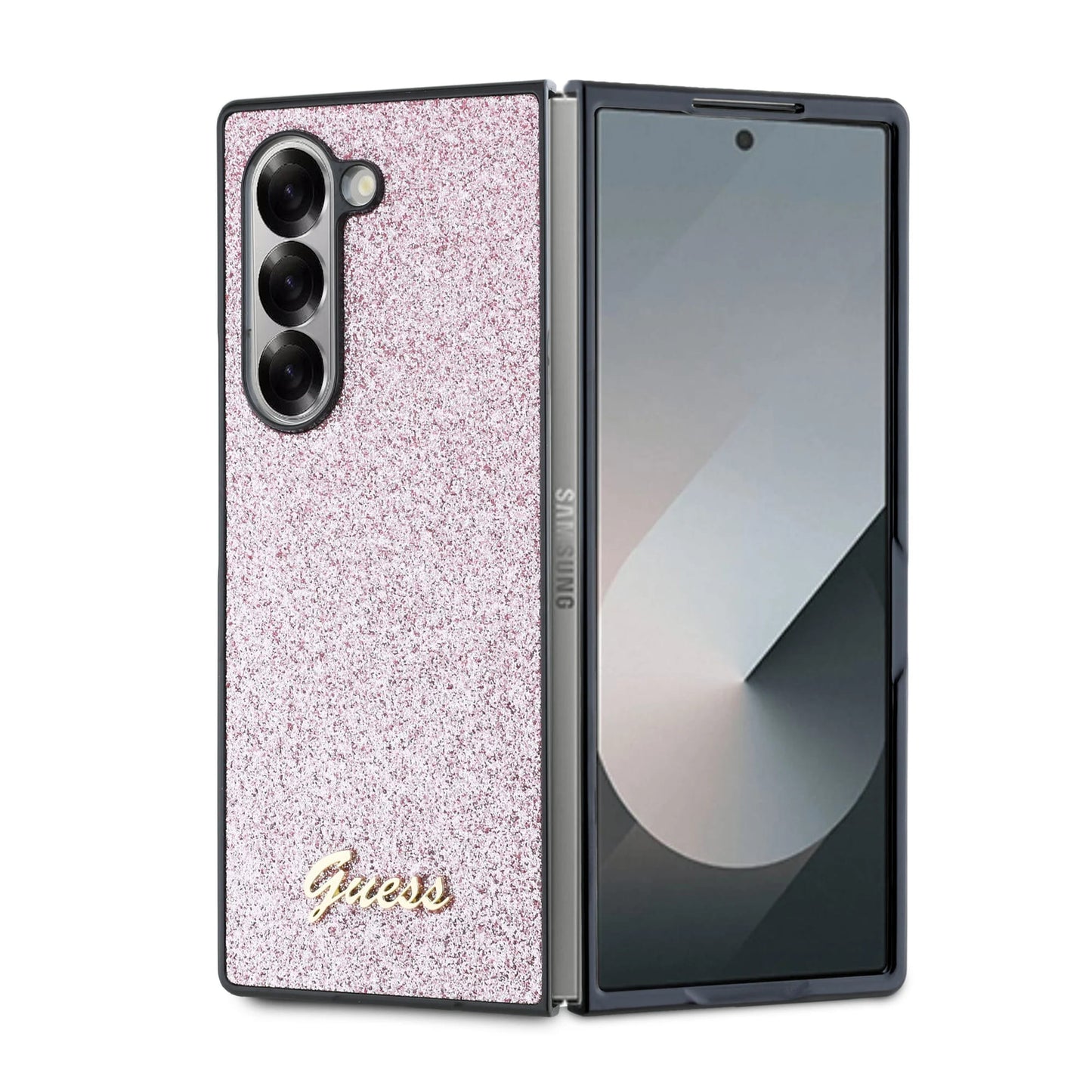 Puzdro pre Samsung Galaxy Z Fold6 F956, Guess, Glitter Script, Ružové