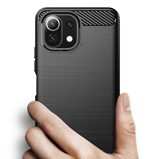 Obal na Xiaomi 11 Lite 5G NE / Mi 11 Lite 5G / 11 Lite, Techsuit, Karbón, Čierny