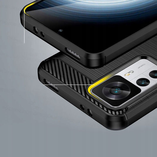 Puzdro pre Xiaomi 12T / 12T Pro, Techsuit, Karbón, Čierne