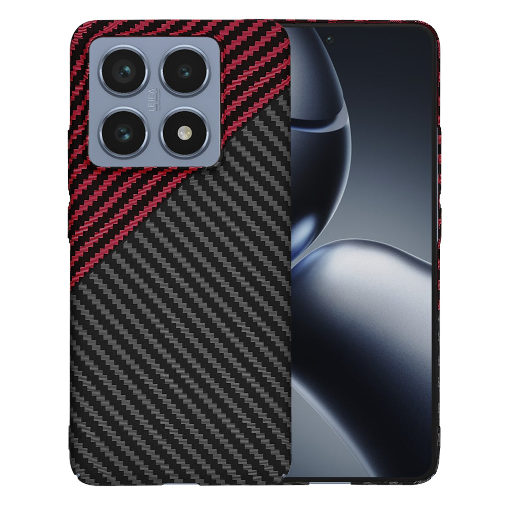 Puzdro pre Xiaomi 14T Pro, Techsuit, Carbonite FiberShell, Čierna Červená