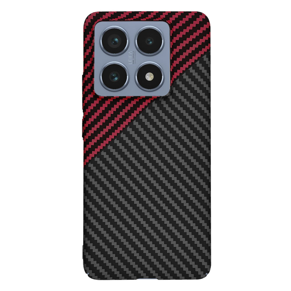 Puzdro pre Xiaomi 14T Pro, Techsuit, Carbonite FiberShell, Čierna Červená