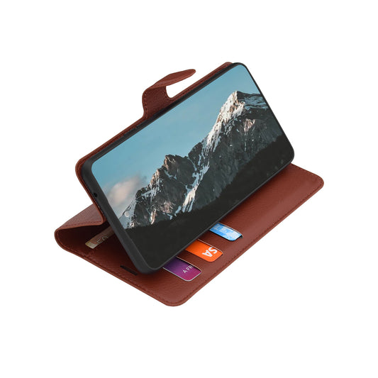 Case for Xiaomi 17T, Techsuit, Leather Folio, Brown