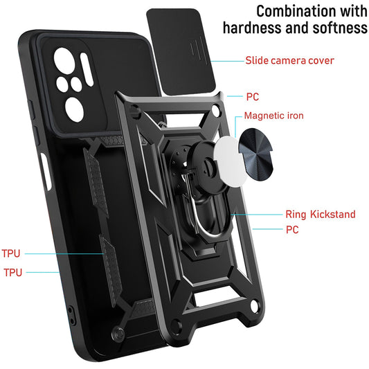 Puzdro pre Xiaomi Poco M5s / Redmi Note 10S / Note 10, Techsuit, CamShield, Čierna