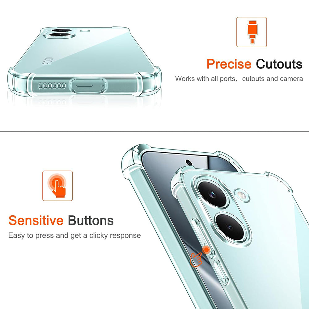Case for Xiaomi Poco X8 Pro, Techsuit, Shockproof Clear, Transparent