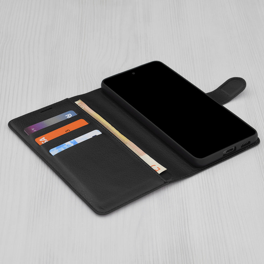 Puzdro pre Xiaomi Redmi 15 5G / 15 4G, Techsuit, kožené folio, čierne