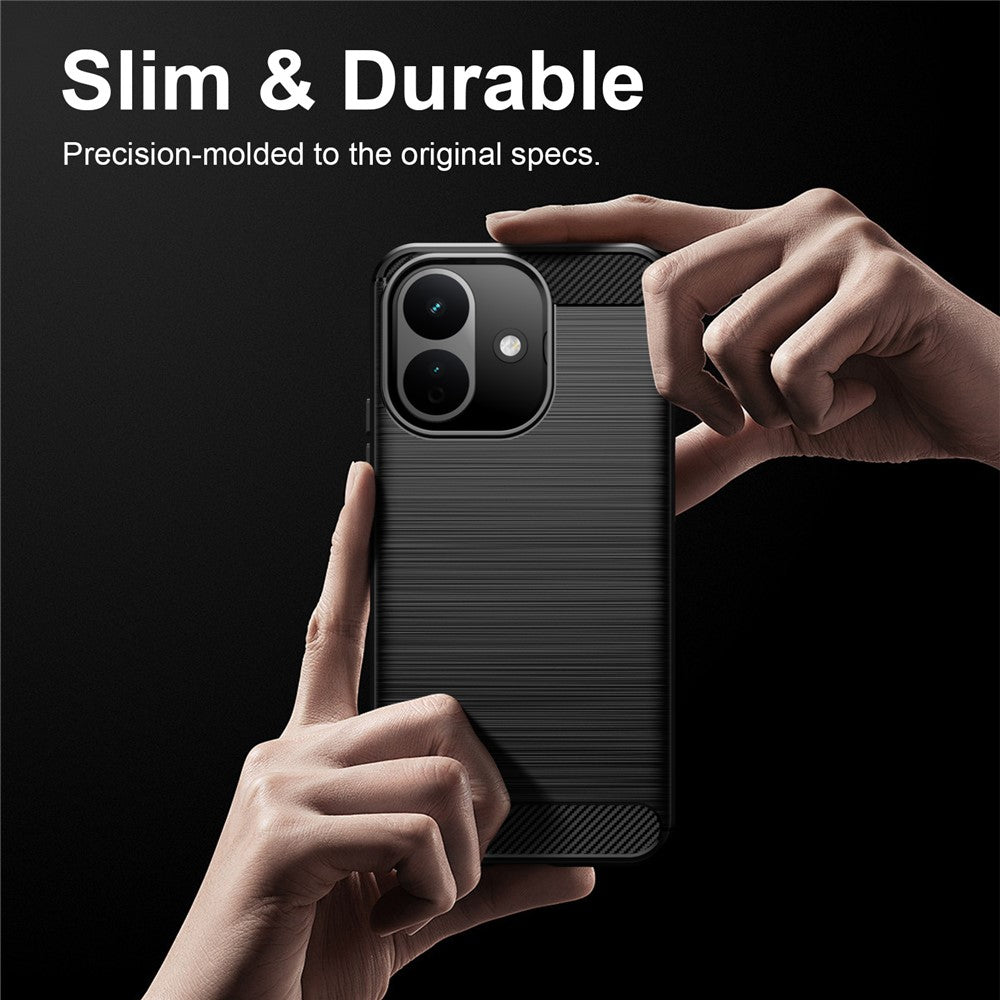 Puzdro pre Xiaomi Redmi 17C 5G, Techsuit, Karbón, Čierne