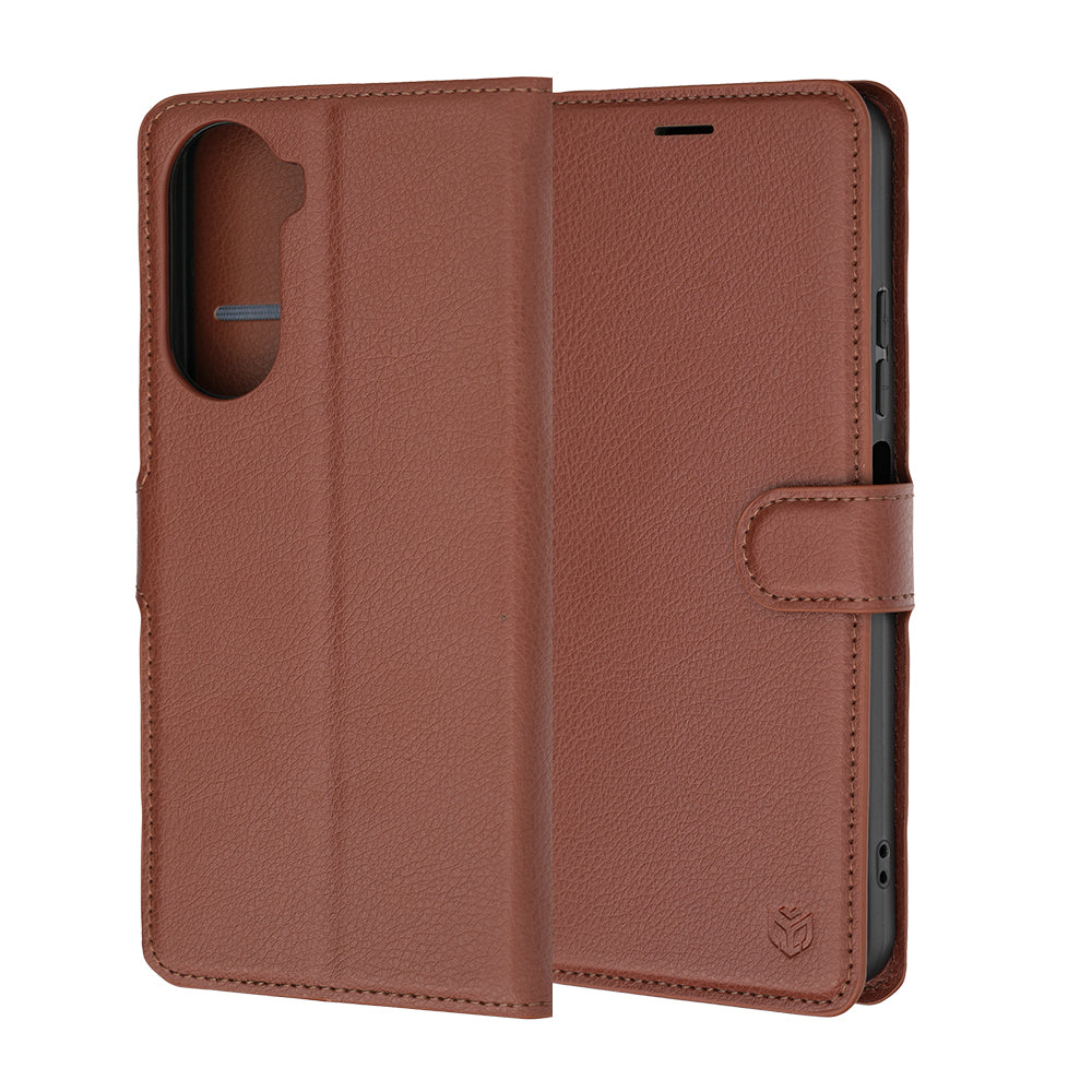 Puzdro pre Xiaomi Redmi A7 Pro 4G, Techsuit, kožené folio, hnedé