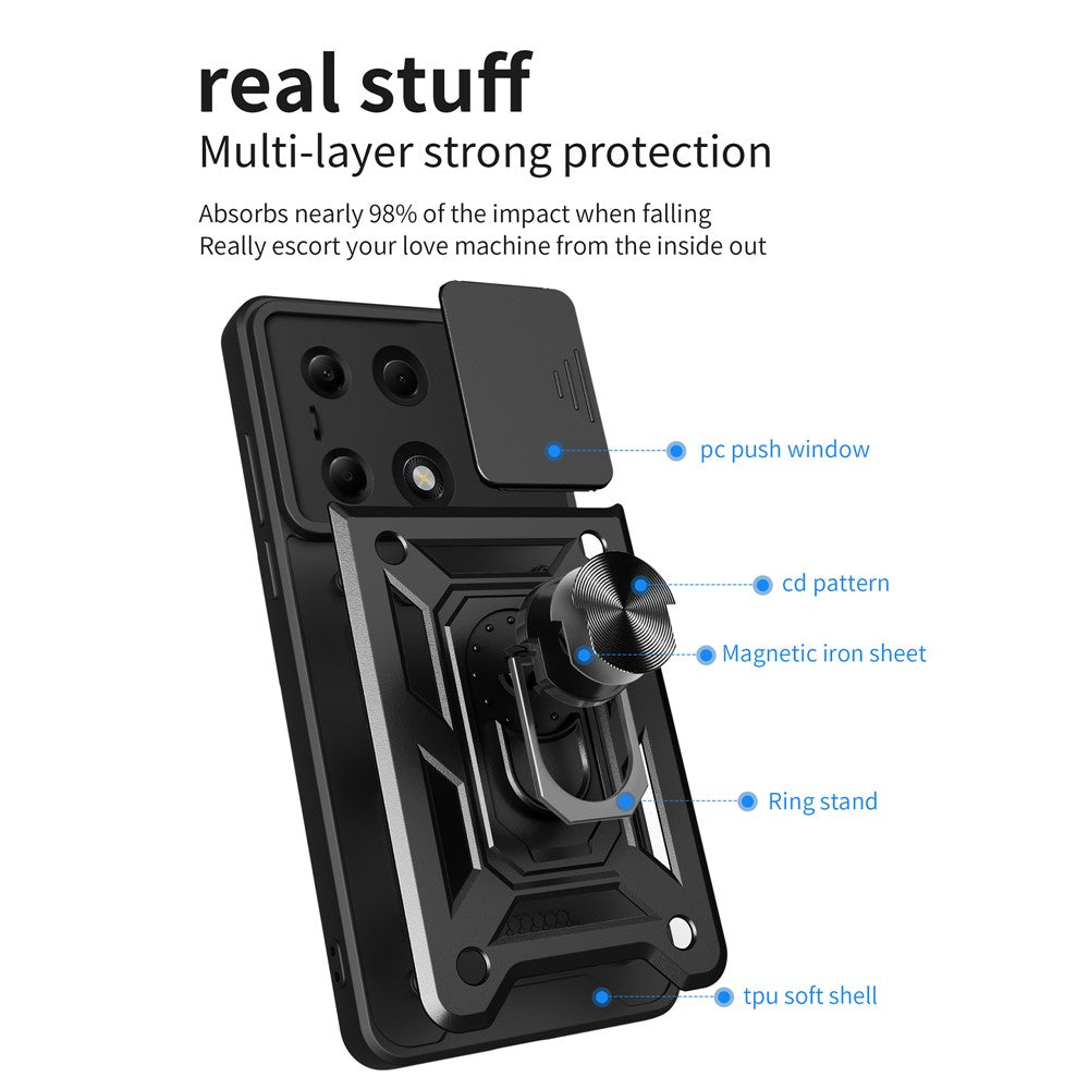 Puzdro pre Xiaomi Redmi Note 13 Pro 4G / Poco M6 Pro 4G, Techsuit, CamShield, Čierne