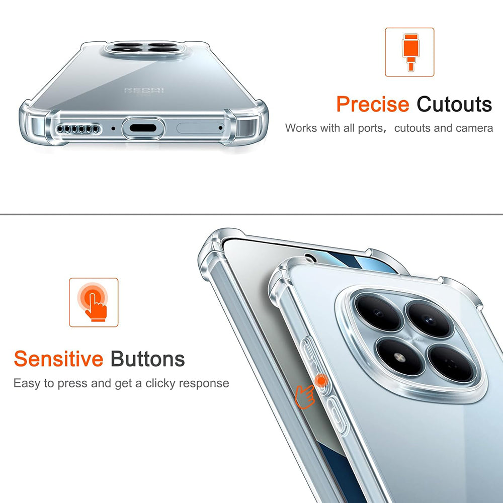Puzdro pre Xiaomi Redmi Note 15 Pro 4G, Techsuit, Shockproof Clear, Transparentné