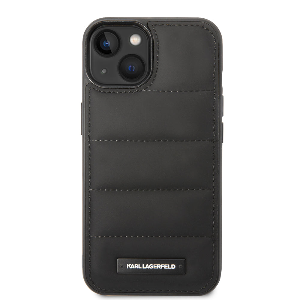 Puzdro pre Apple iPhone 14 Plus, Karl Lagerfeld, Quilted Puffy Metal Logo, Čierne