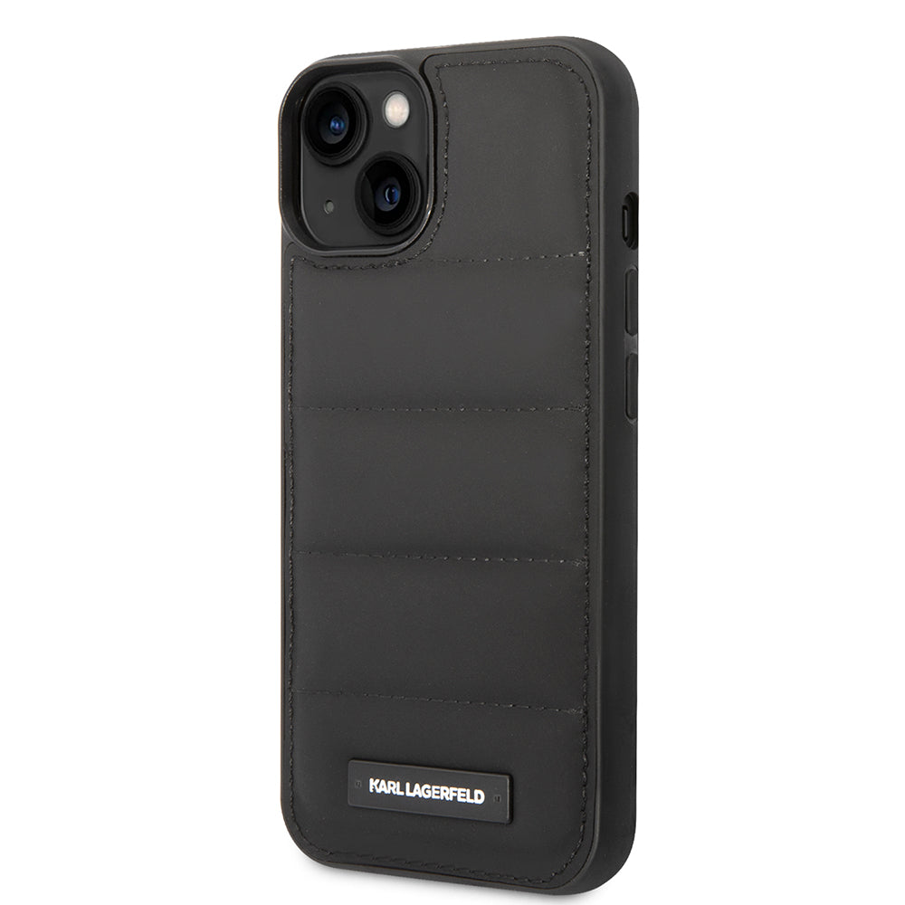 Puzdro pre Apple iPhone 14 Plus, Karl Lagerfeld, Quilted Puffy Metal Logo, Čierne