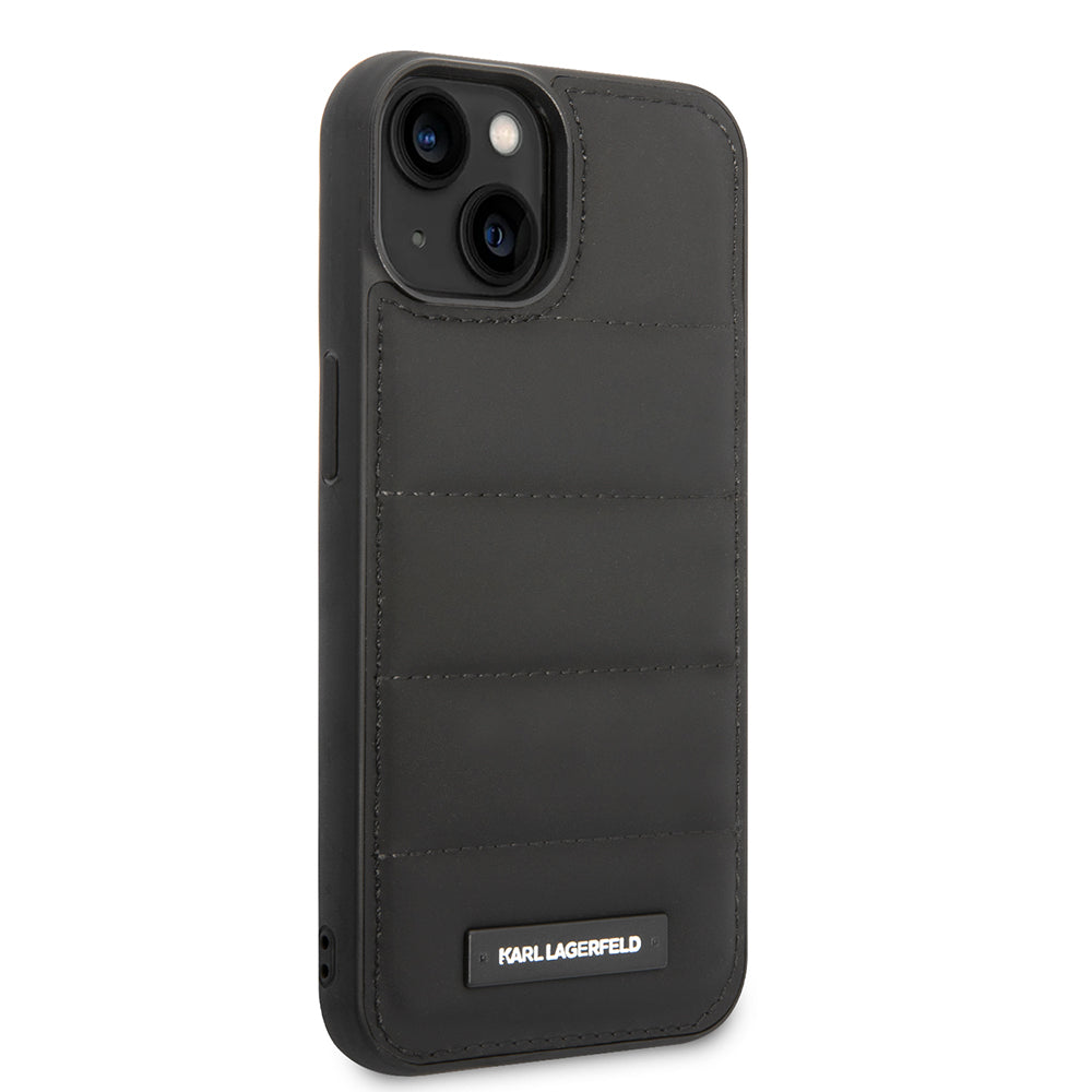 Puzdro pre Apple iPhone 14 Plus, Karl Lagerfeld, Quilted Puffy Metal Logo, Čierne