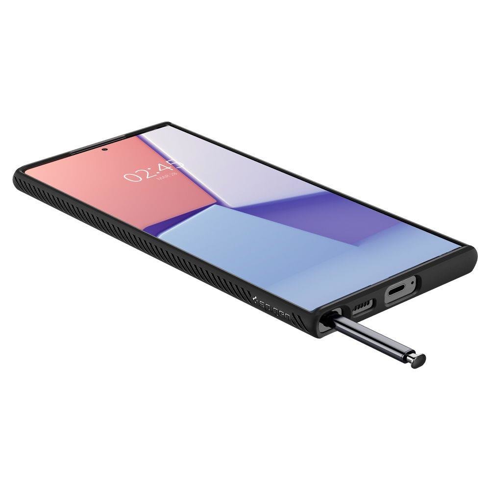 Puzdro pre Samsung Galaxy S22 Ultra 5G S908, Spigen, Liquid Air Matte, čierne ACS03915