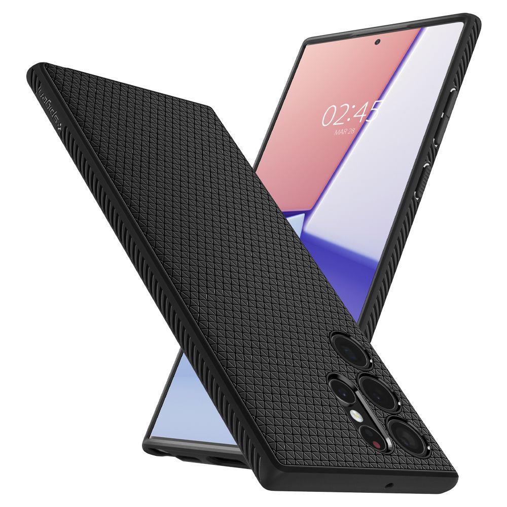Puzdro pre Samsung Galaxy S22 Ultra 5G S908, Spigen, Liquid Air Matte, čierne ACS03915