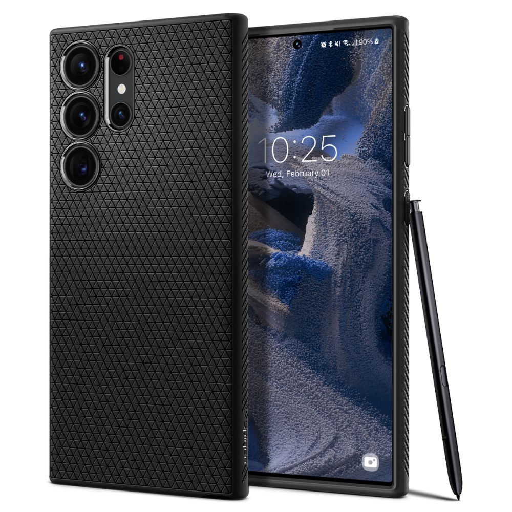 Puzdro pre Samsung Galaxy S23 Ultra S918, Spigen, Liquid Air, Matná čierna ACS05614