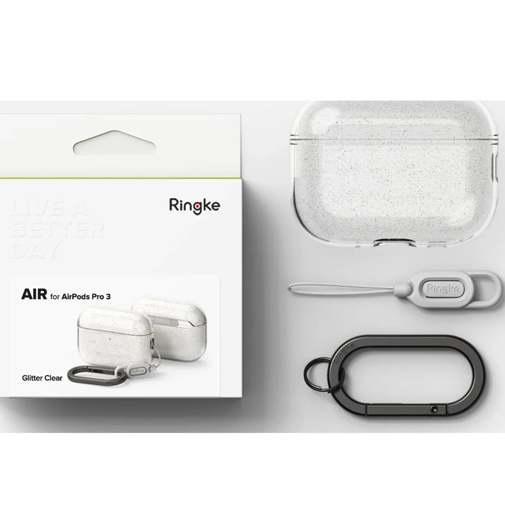Ringke Air Glitter Case for Apple AirPods Pro 3, Transparent