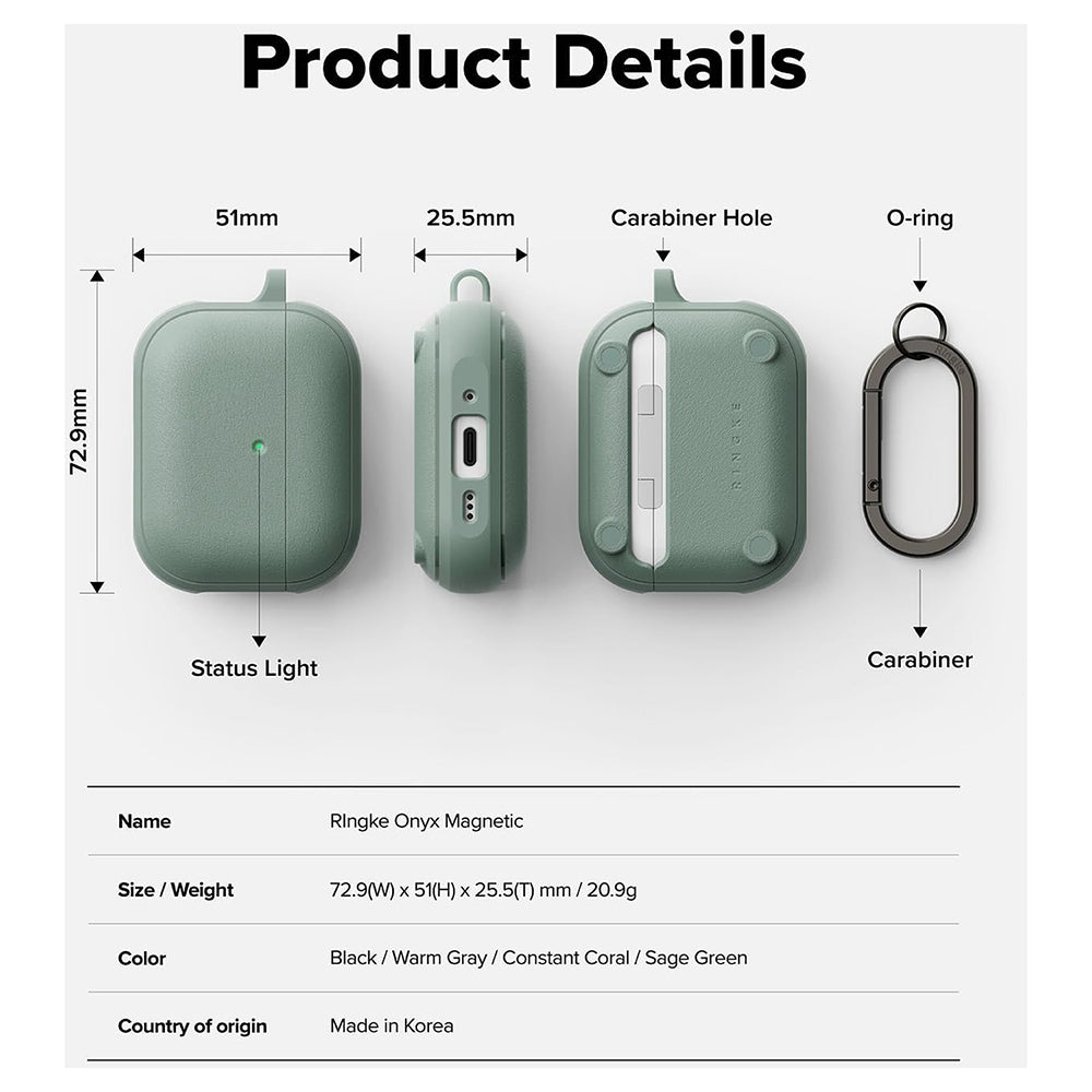 Puzdro Ringke Onyx pre Apple AirPods 3, Zelené