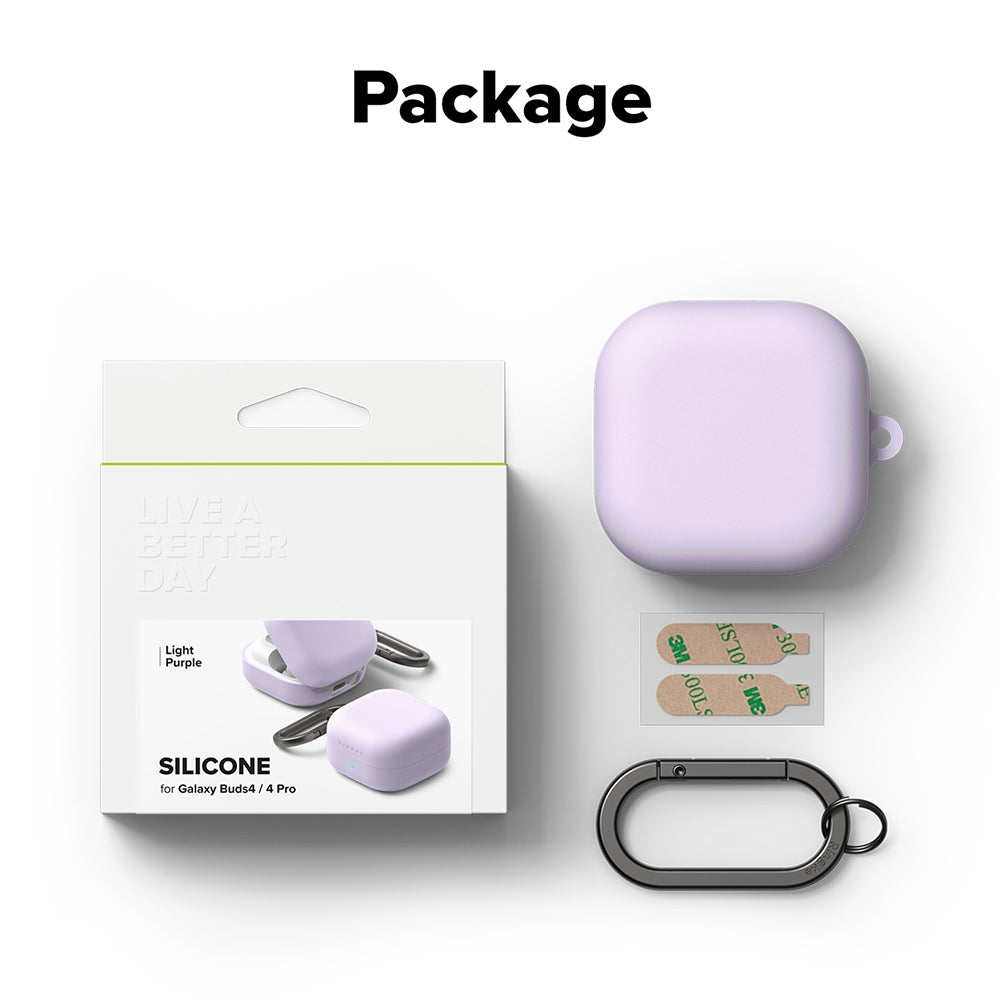 Puzdro Ringke pre Samsung Galaxy Buds4 / Buds4 Pro, Svetlofialové