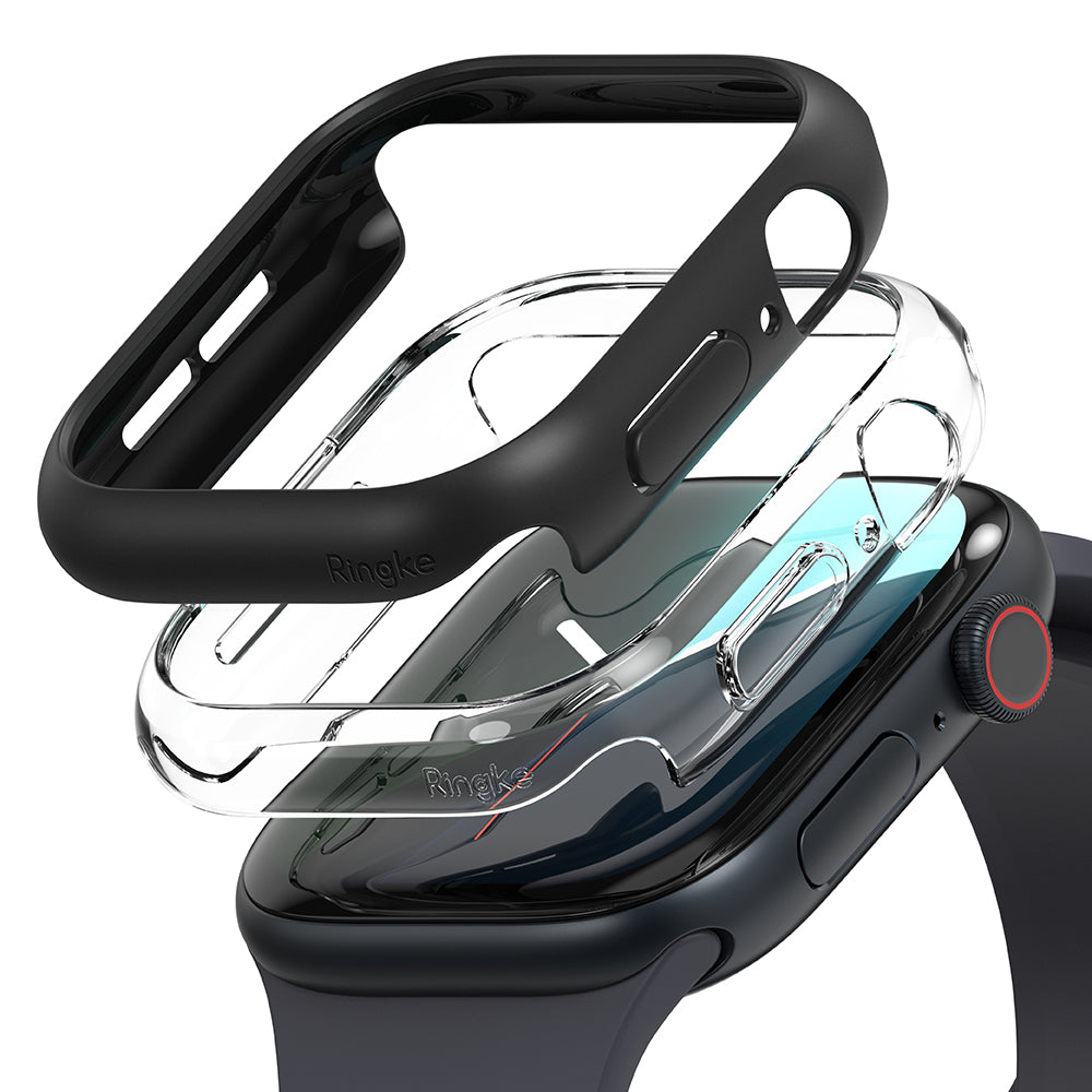 Puzdro Ringke Slim pre Apple Watch Series 10 / 11 42mm, Sada 2 kusy, Matná čierna / Priehľadná