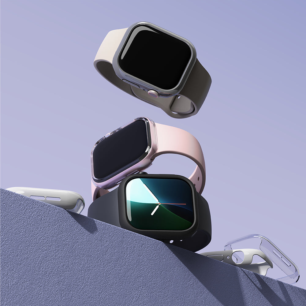 Puzdro Ringke Slim pre Apple Watch Series 10 / 11 42mm, Sada 2 kusy, Matná čierna / Priehľadná