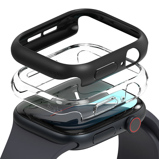 Puzdro Ringke Slim pre Apple Watch Series 10 / 11 46mm, Sada 2 kusy, Matná čierna / Priehľadná