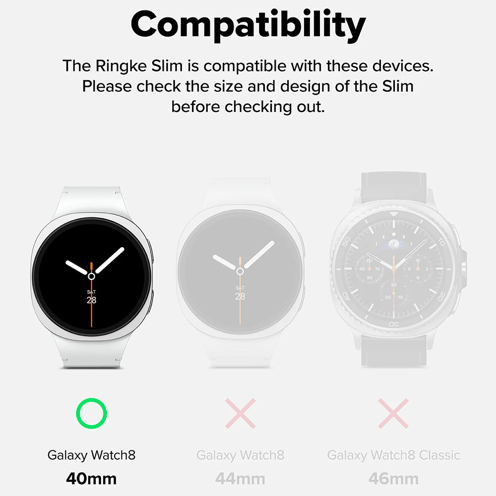 Puzdro Ringke Slim pre Samsung Galaxy Watch8 40mm, Sada 2 kusy, Matná čierna