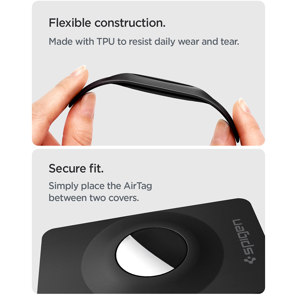 Obal Spigen Air Fit 2 pre Apple AirTag, Sada 2 kusy, Čierna ACS11199