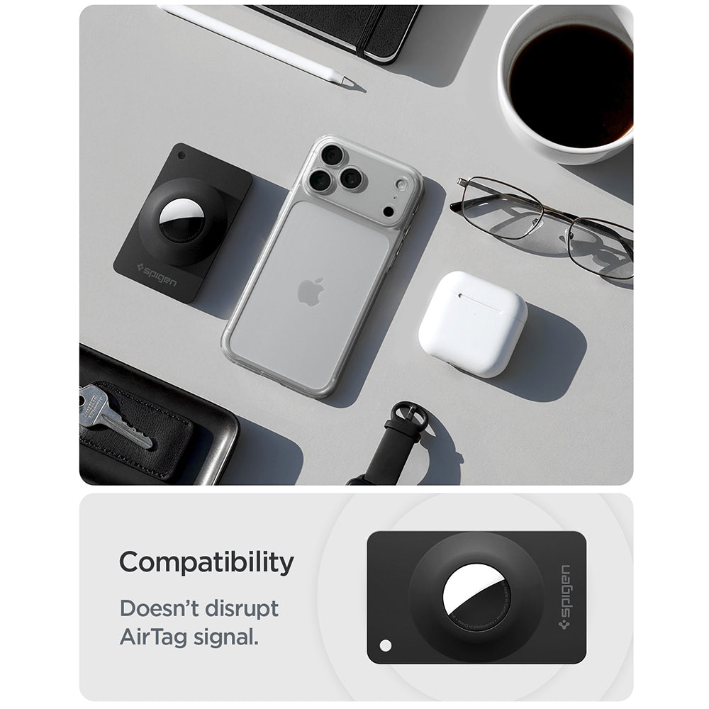 Obal Spigen Air Fit 2 pre Apple AirTag, Sada 2 kusy, Čierna ACS11199
