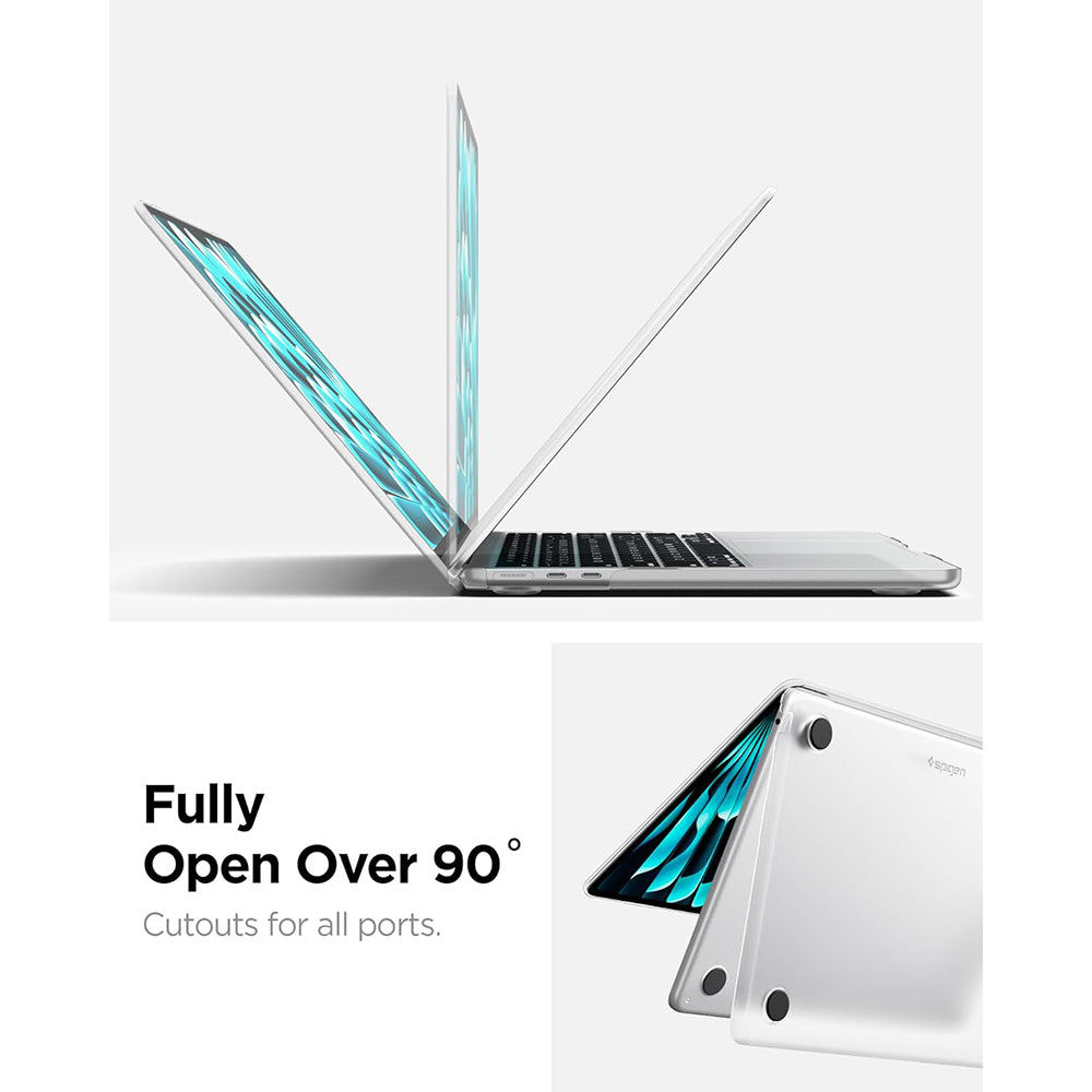Puzdro Spigen Airskin pre Apple MacBook Air 13 palcov (2026) / (2025) / (2024) / (2022), Priehľadné Matné ACS11530