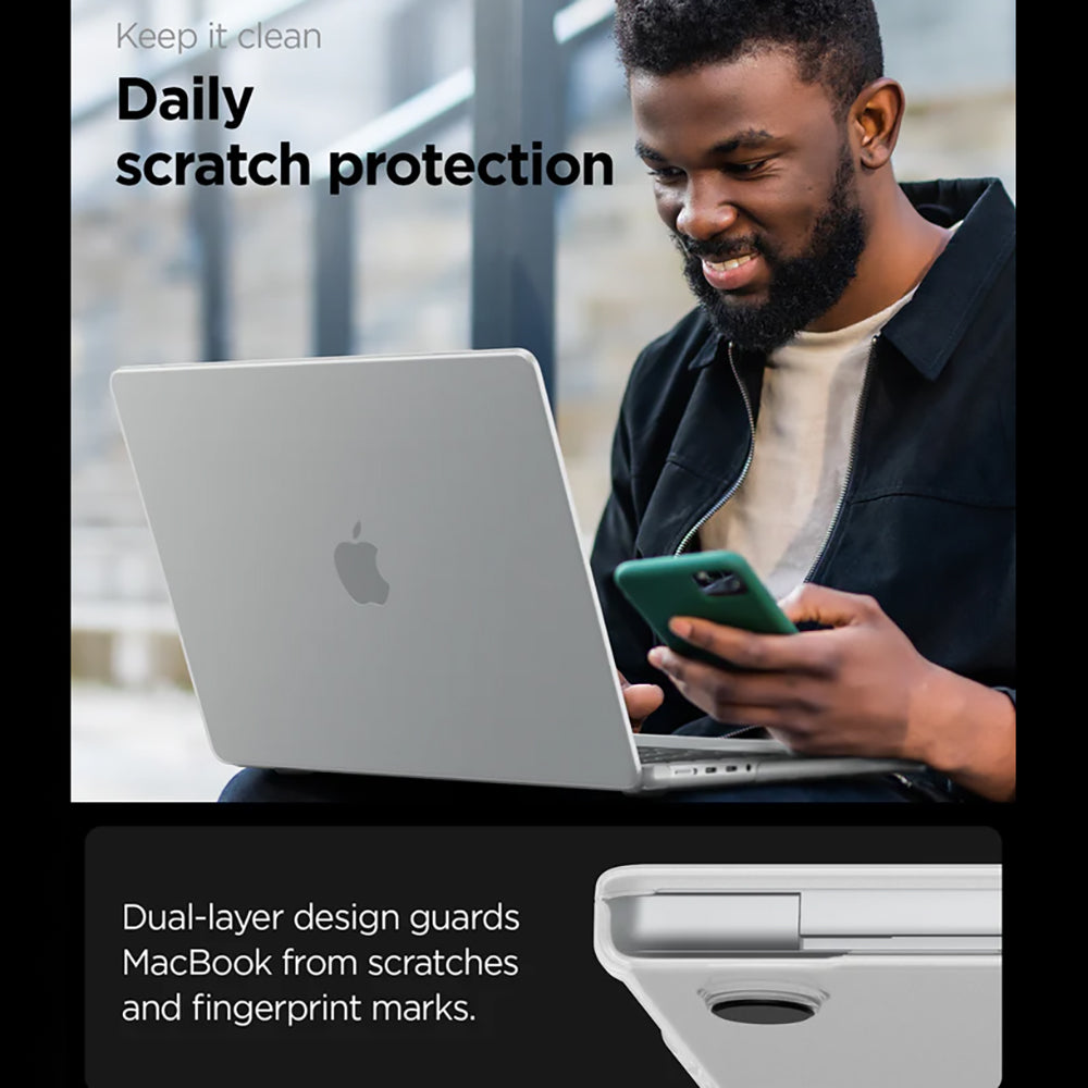 Puzdro Spigen Airskin pre Apple MacBook Pro 16palcový (2026) / (2024) / (2023) / (2021), Priehľadné Matné ACS11526