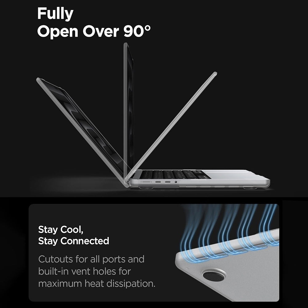 Puzdro Spigen Airskin pre Apple MacBook Pro 16palcový (2026) / (2024) / (2023) / (2021), Priehľadné Matné ACS11526