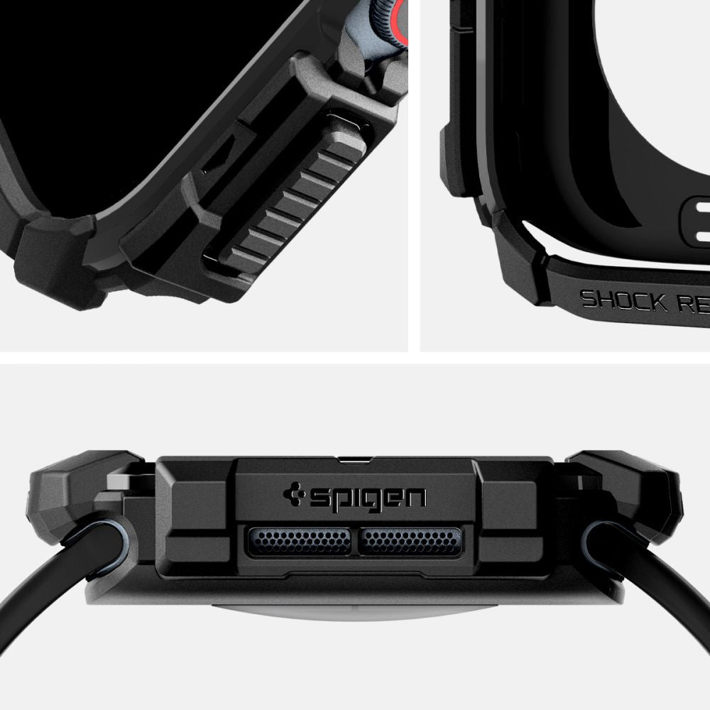 Spigen Rugged Armor Case for Apple Watch Series 10 / 11 42mm, Black ACS08585