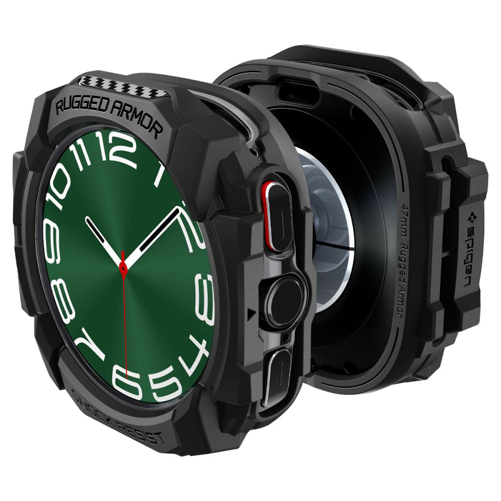 Puzdro Spigen Rugged Armor pre Samsung Galaxy Watch Ultra, Čierne