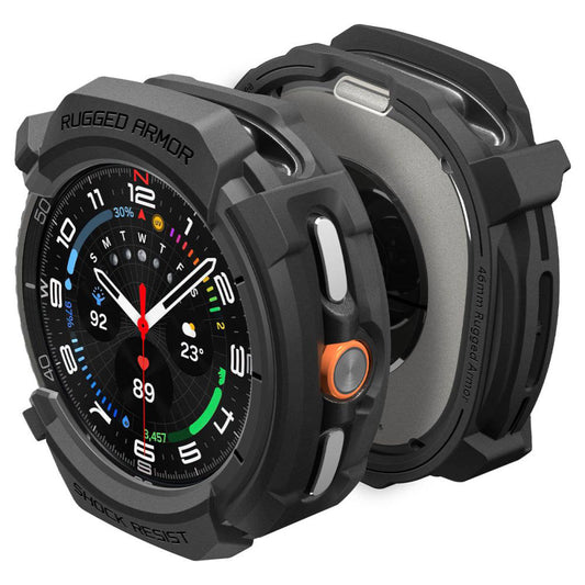 Puzdro Spigen Rugged Armor pre Samsung Galaxy Watch8 Classic, Matná Čierna ACS10012