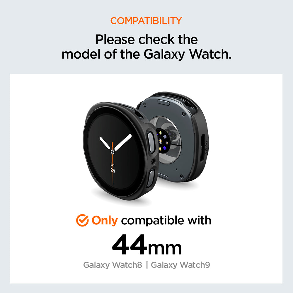 Obal Spigen Thin Fit 360 pre Samsung Galaxy Watch9 / Watch8 44mm, čierny ACS11601