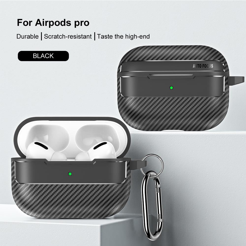 Obal Techsuit CarbonFiber pre Apple AirPods Pro Series, čierny